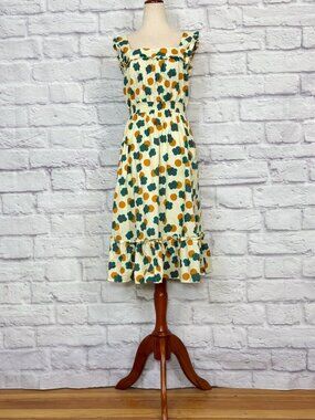 Saint Geraldine Cream Cotton Floral Polka Dot Sun Dress